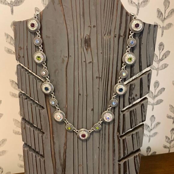 Lia Sophia silvertone necklace with various gemstones and sequins. NWOT - Picture 1 of 5